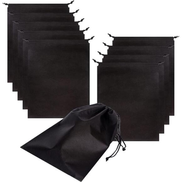 Set of 10 Jumbo Shoe Bags for Travel Non-Woven with Rope for Men and Women - Picture 6 of 7